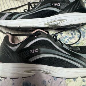 Ryka Women's Black and Gray Athletic Shoes with Pink Highlights. Like New